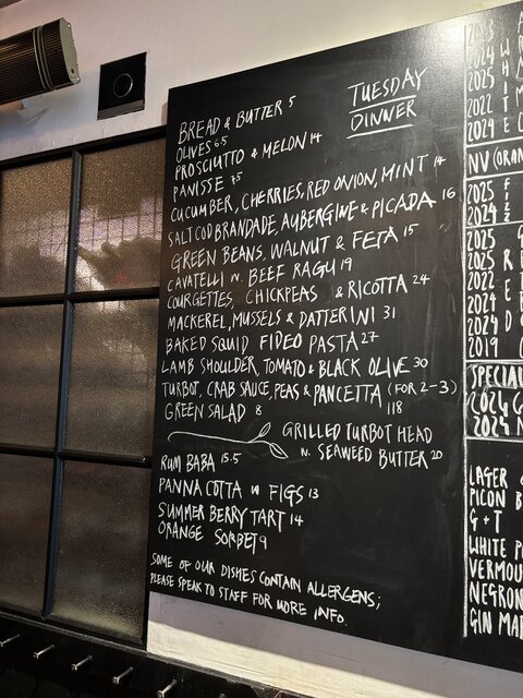 Current menu