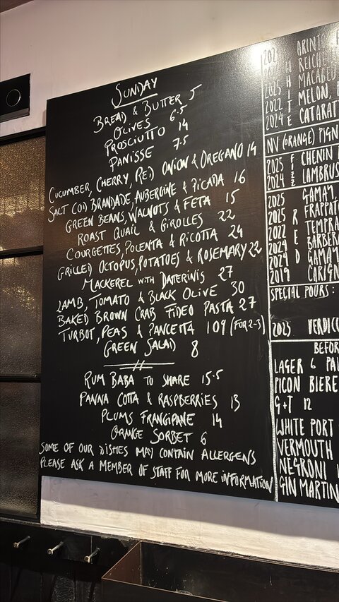 Current menu