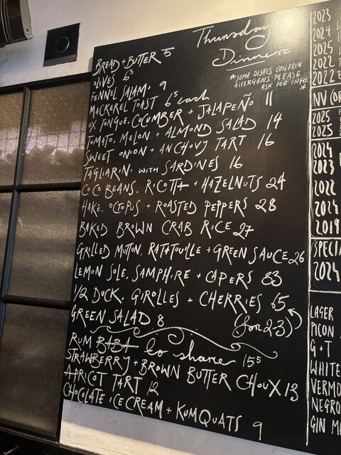 Current menu