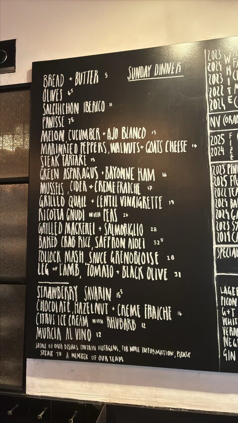 Current menu