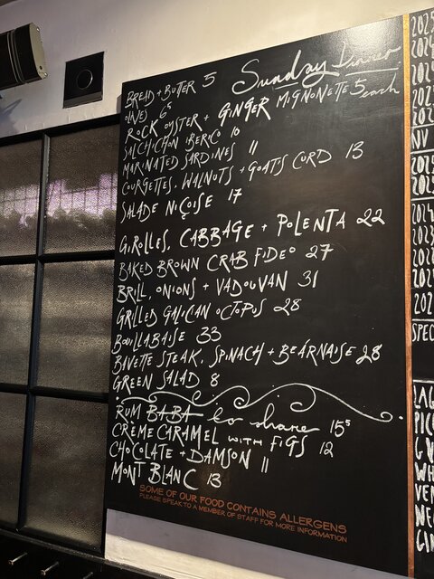 Current menu